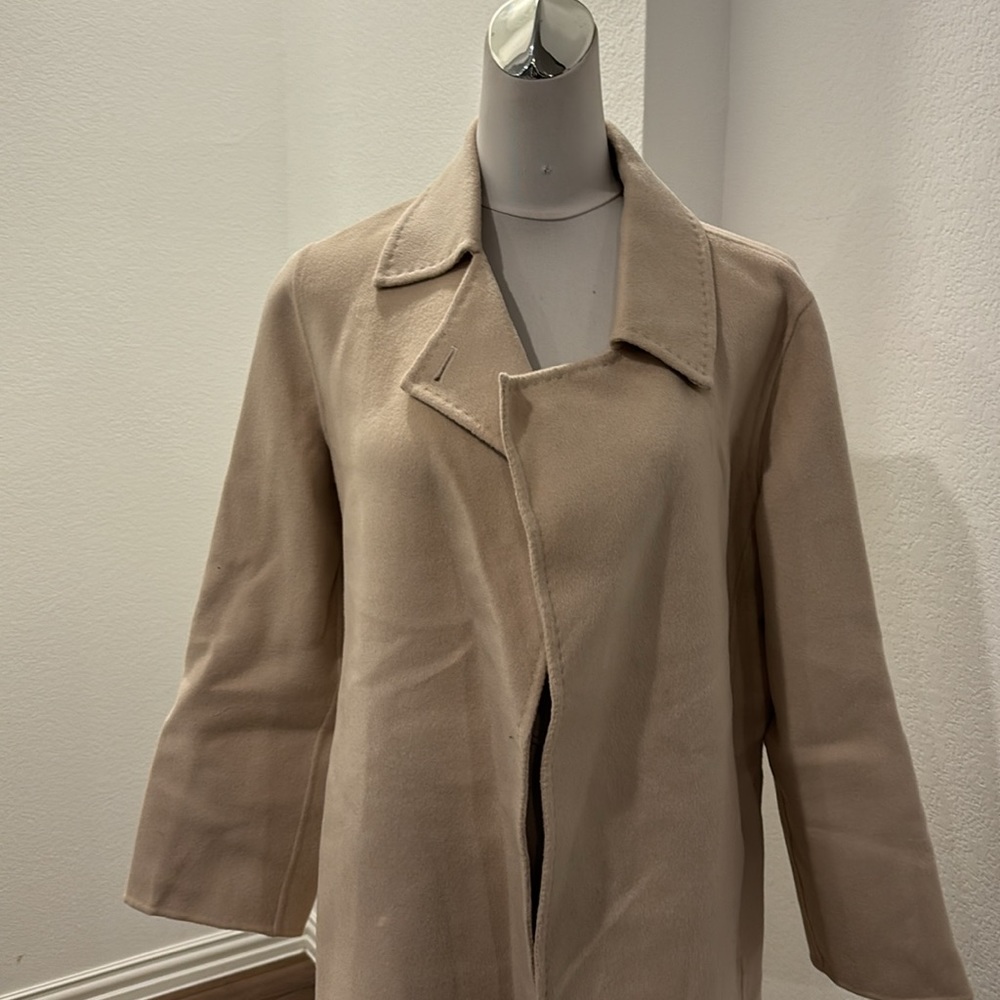Silk Maison LONG WOOL WRAP COAT in M - Picture 4 of 9